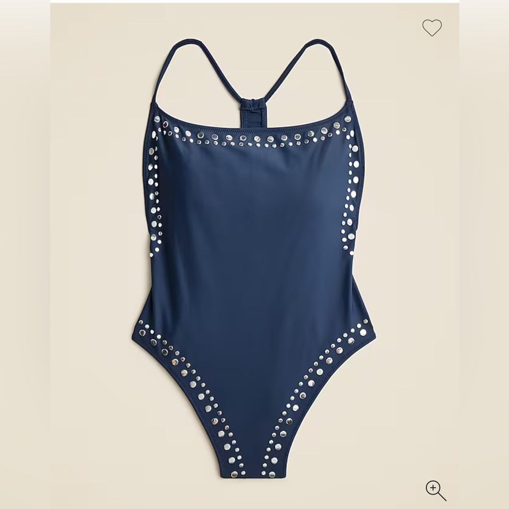 NWT J. Crew Studded racerback one-piece Swimsuit